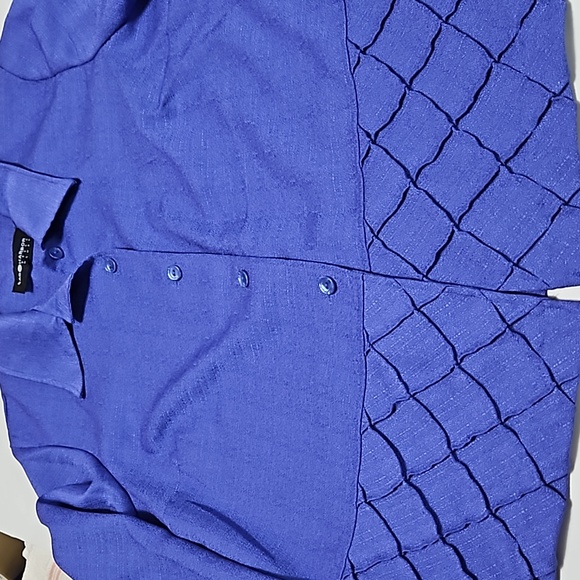 Sag Harbor Dress Jacket Shirt Purple Size 20W Button Down Top #W-536 - Picture 4 of 9